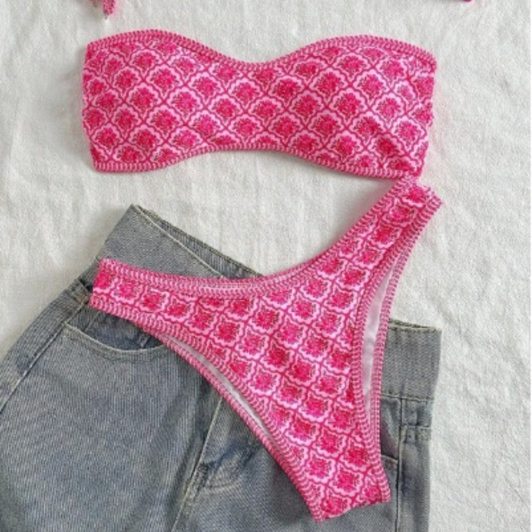 Maillot de bain en dentelle de couleur solide Bikini mode et sexy