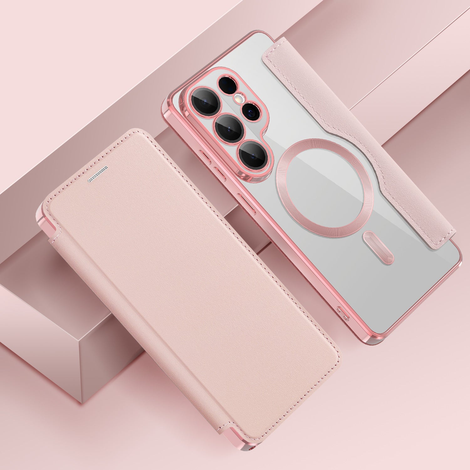 Étui de téléphone de protection anti-dérapante en cuir magnétique
