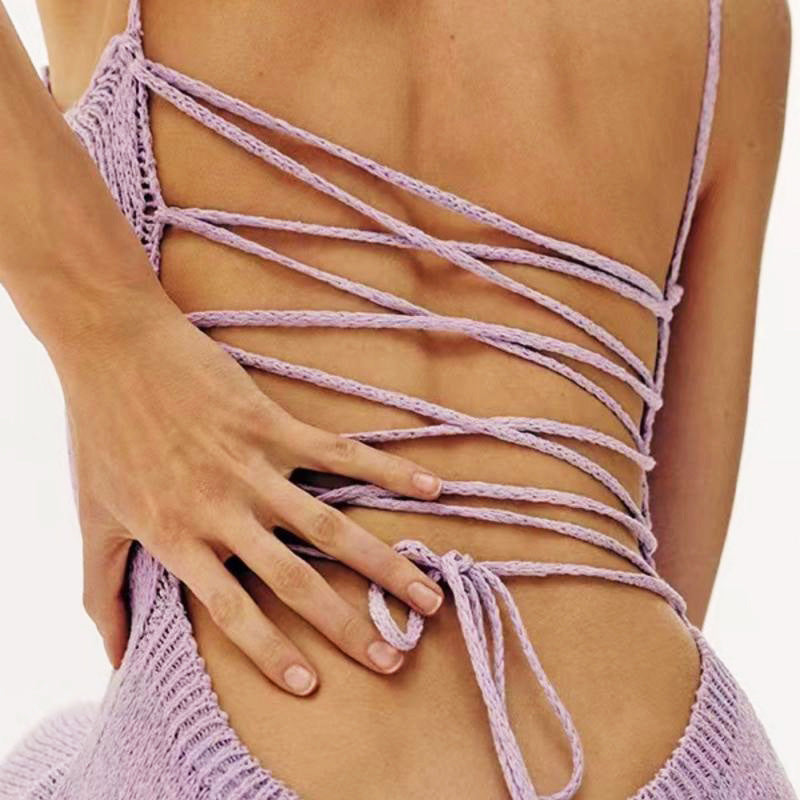 Russian Ozon Amazon Summer Sexy Backless Strappy Dress