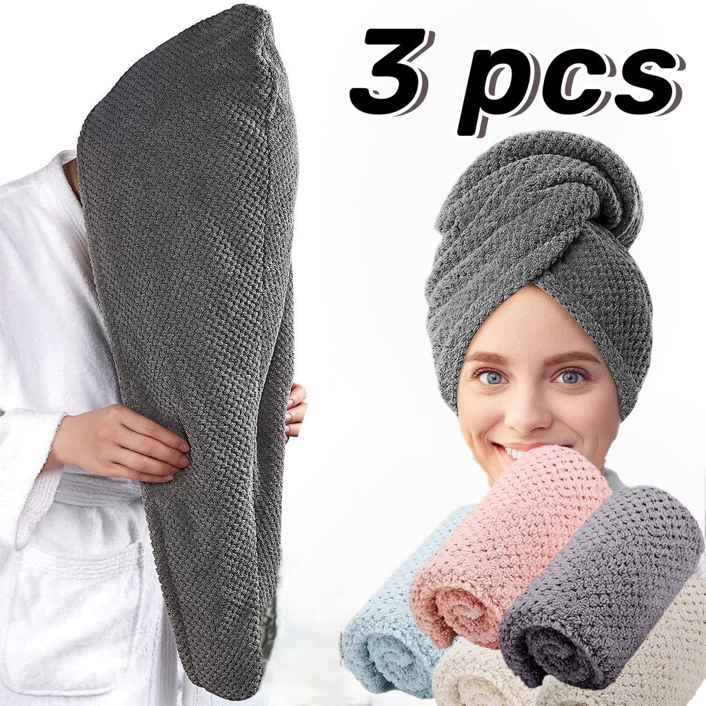 Femmes Coral Fleece Coiffure de séchage Cap Hautement Absorbant Séchage rapide Ananas Serviette de Weave Fo