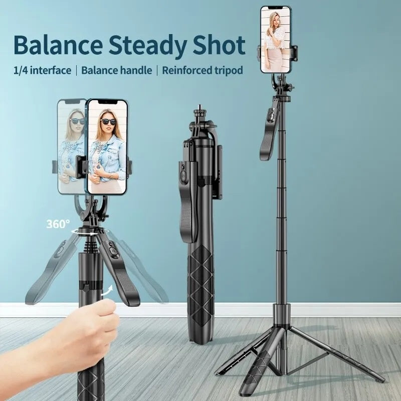 Selfie Stick Double Fill Light Bluetooth-compatible Stabilisateur à main Sol télescopique R