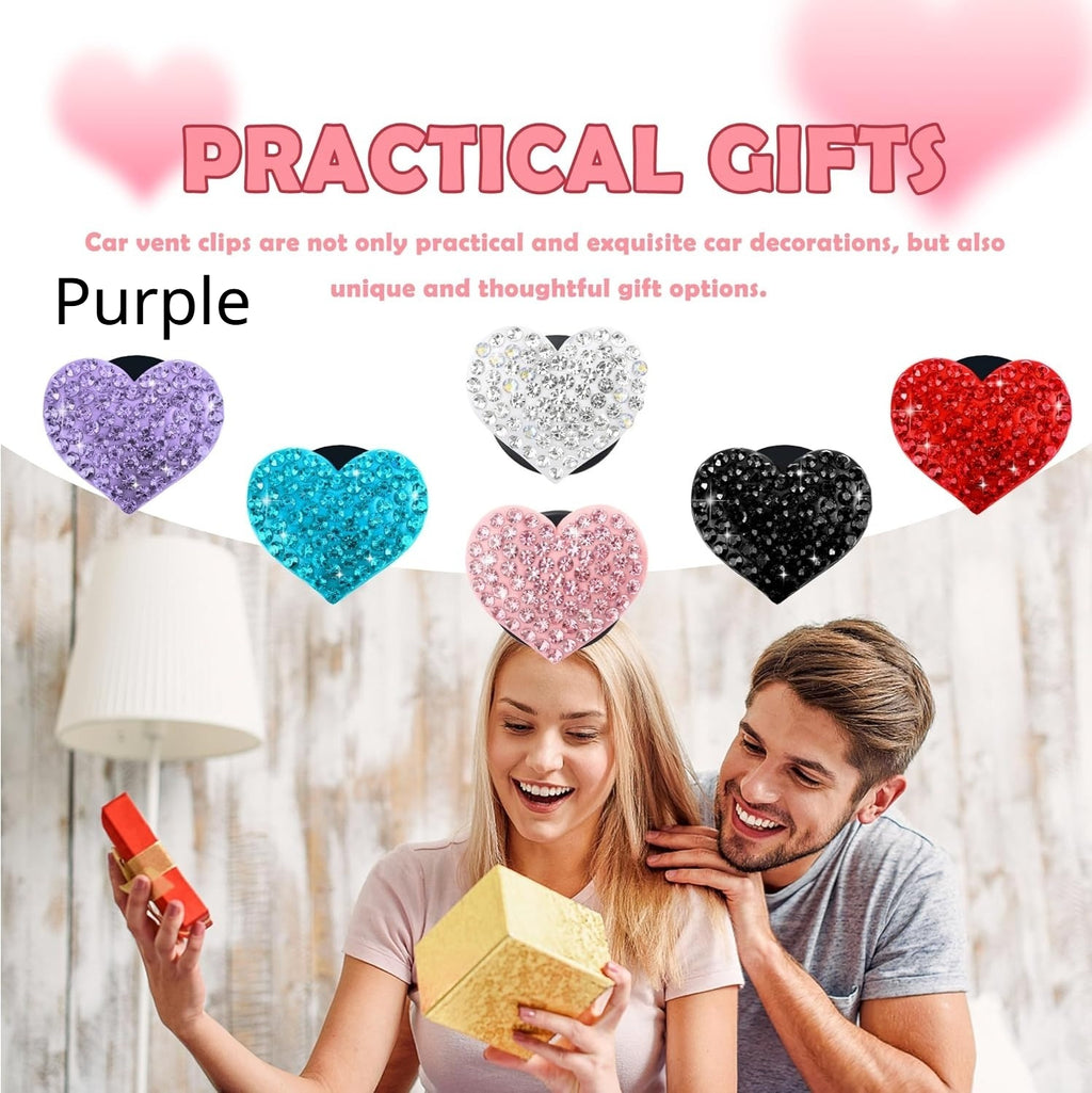 Resin Heart Strass Car Air Vent Perfume Clip