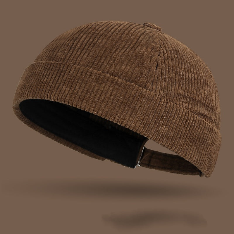 Chapeau de seau Corduroy Corduroy de couleur solide d'automne et d'hiver