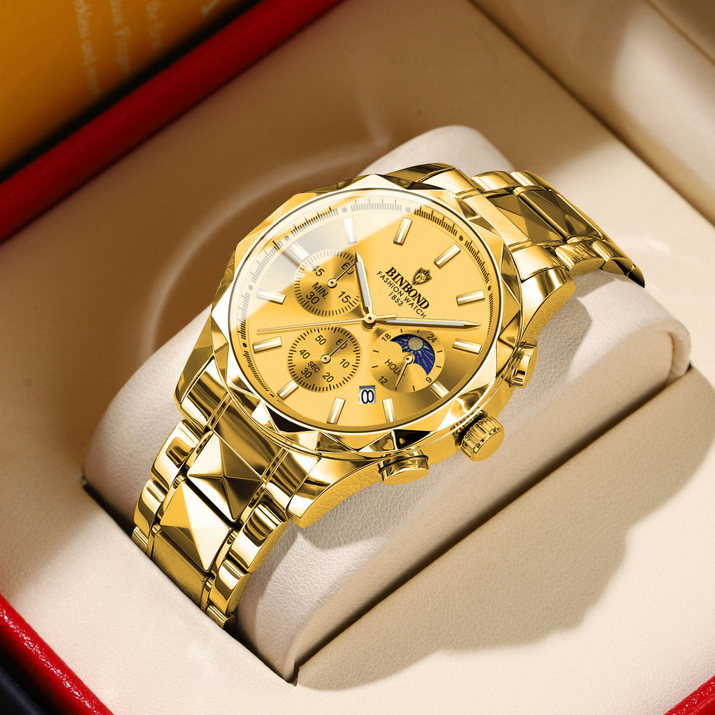 Montres pour hommes à boucle papillon multifonctionnelle
