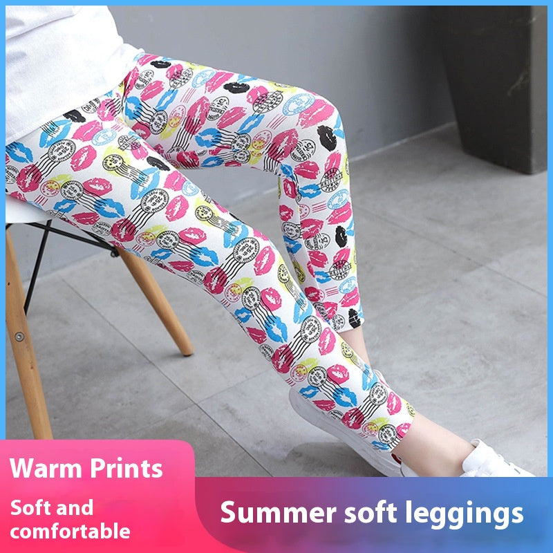 Leggings Modal Cropped Pantalons Outer Wear Girls' Stretch Tights Classique