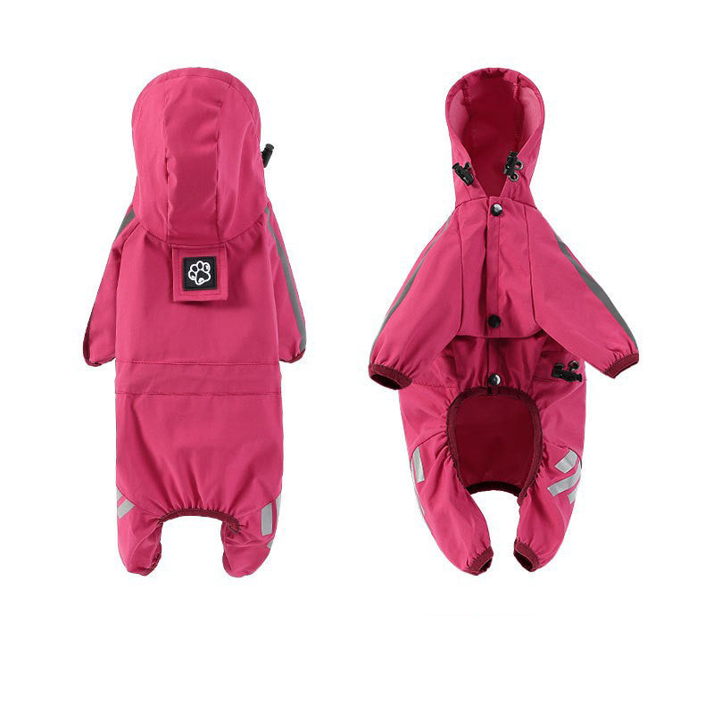 Imperméable imperméable à quatre pattes pour chiens Petit chien Vêtements de sortie Tractable Waterpr