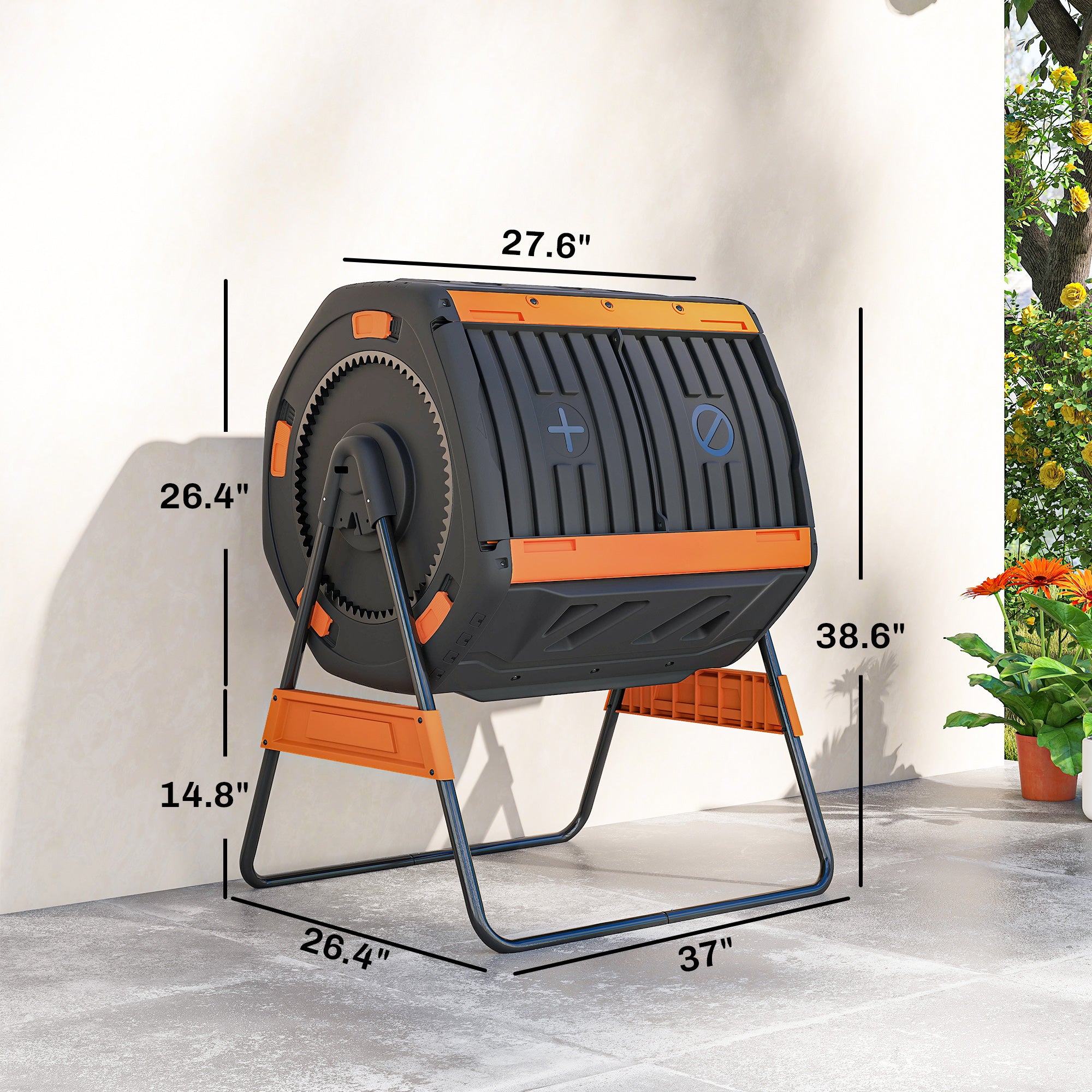 220L Double chambre rotative Compost Tumbler
