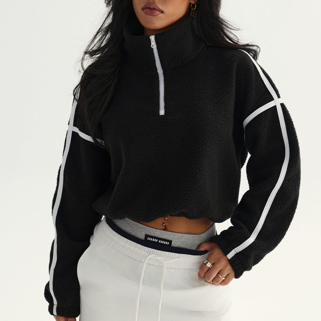 Manteau de sweater à col tortueux pour femmes