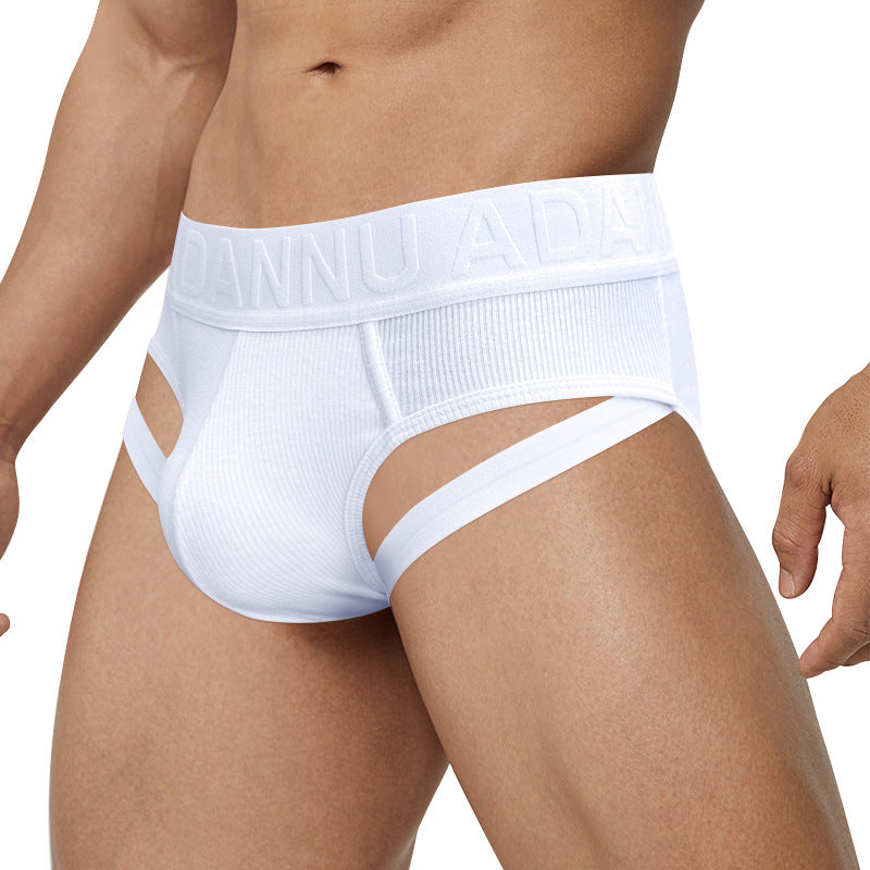 Slips respirants en coton taille basse double pour hommes