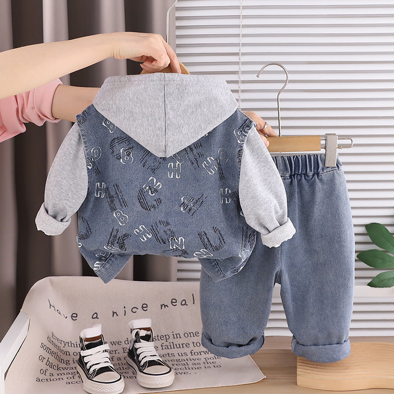 Sweatshirt à manches longues à capuche pour garçons