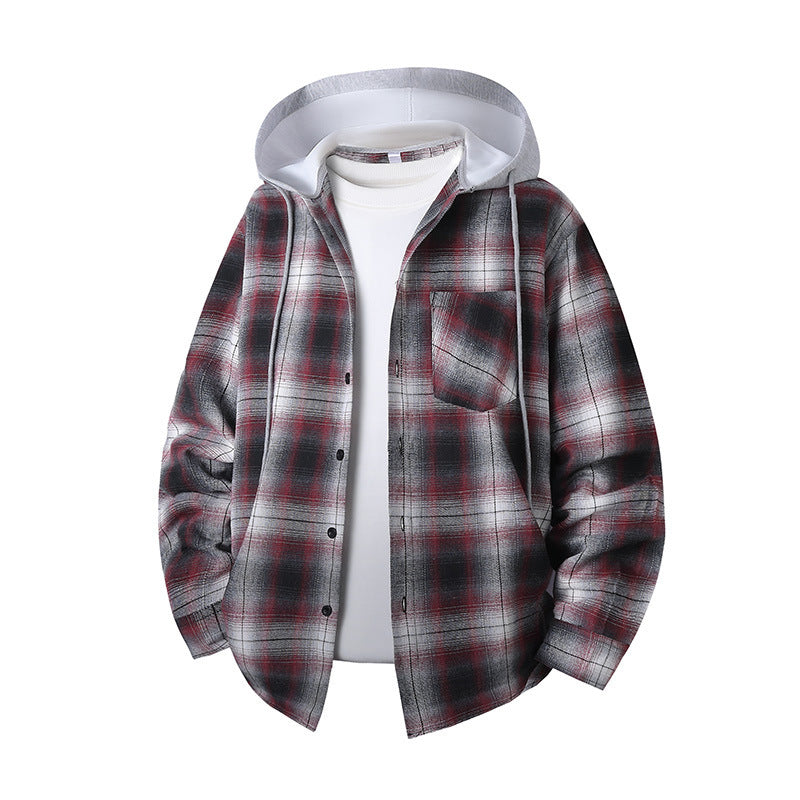 Printemps et automne Hommes et femmes Plaid chemise à manches longues