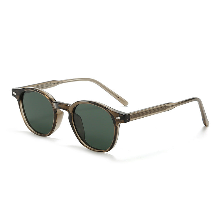 Lunettes de soleil pour hommes et femmes Rétro à cadre rond Protection solaire polarisé