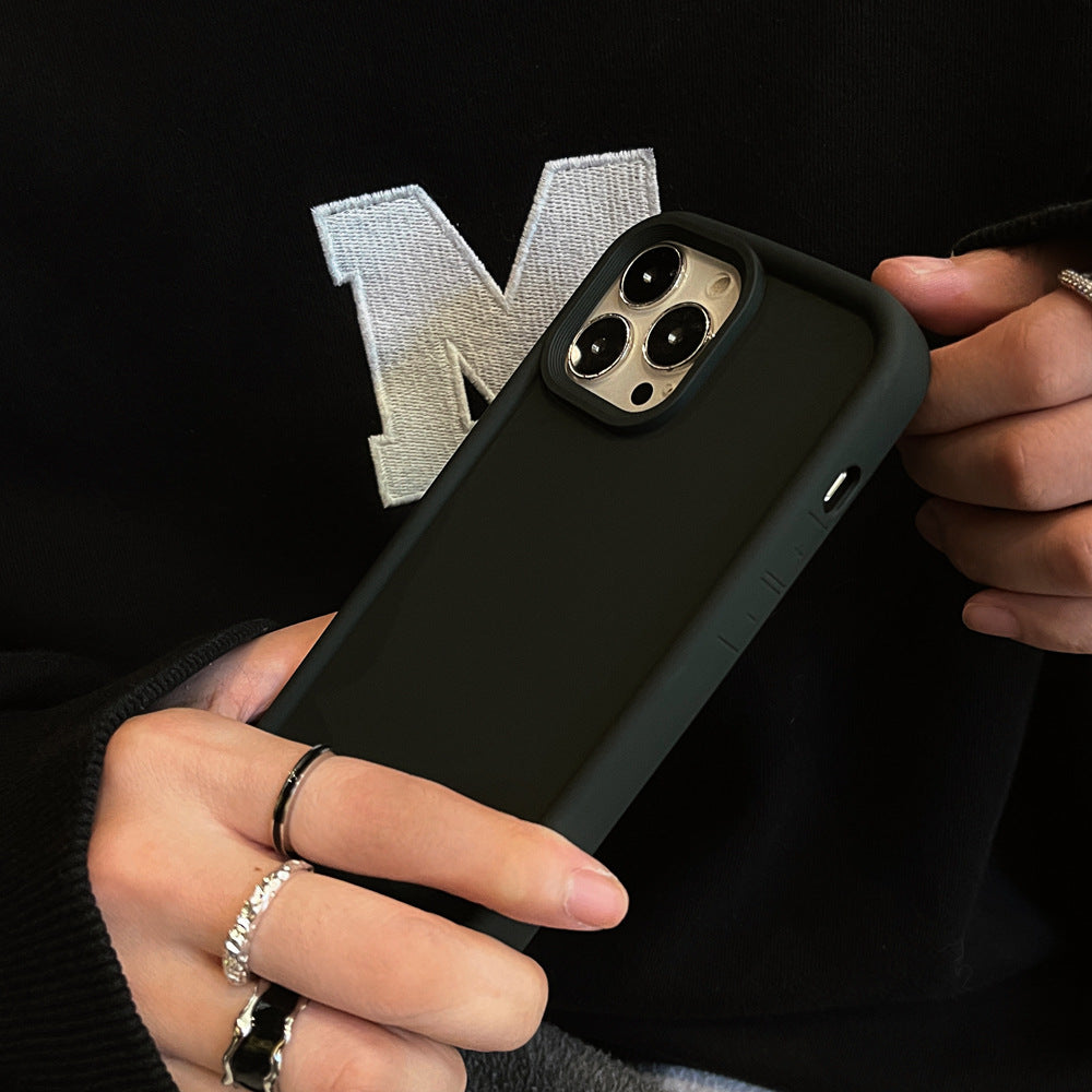 Silicone Phone Case peau givrée Feeling Full-cover Solid Color Couple