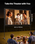 Écran projecteur avec 2 supports 80 pouces 160° large angle 4K HD 16:9 écran de film