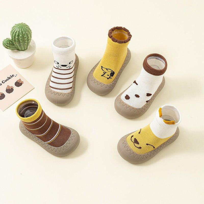 Chaussettes pour enfants à semelle épaisse Chaussures d'intérieur pour bébés