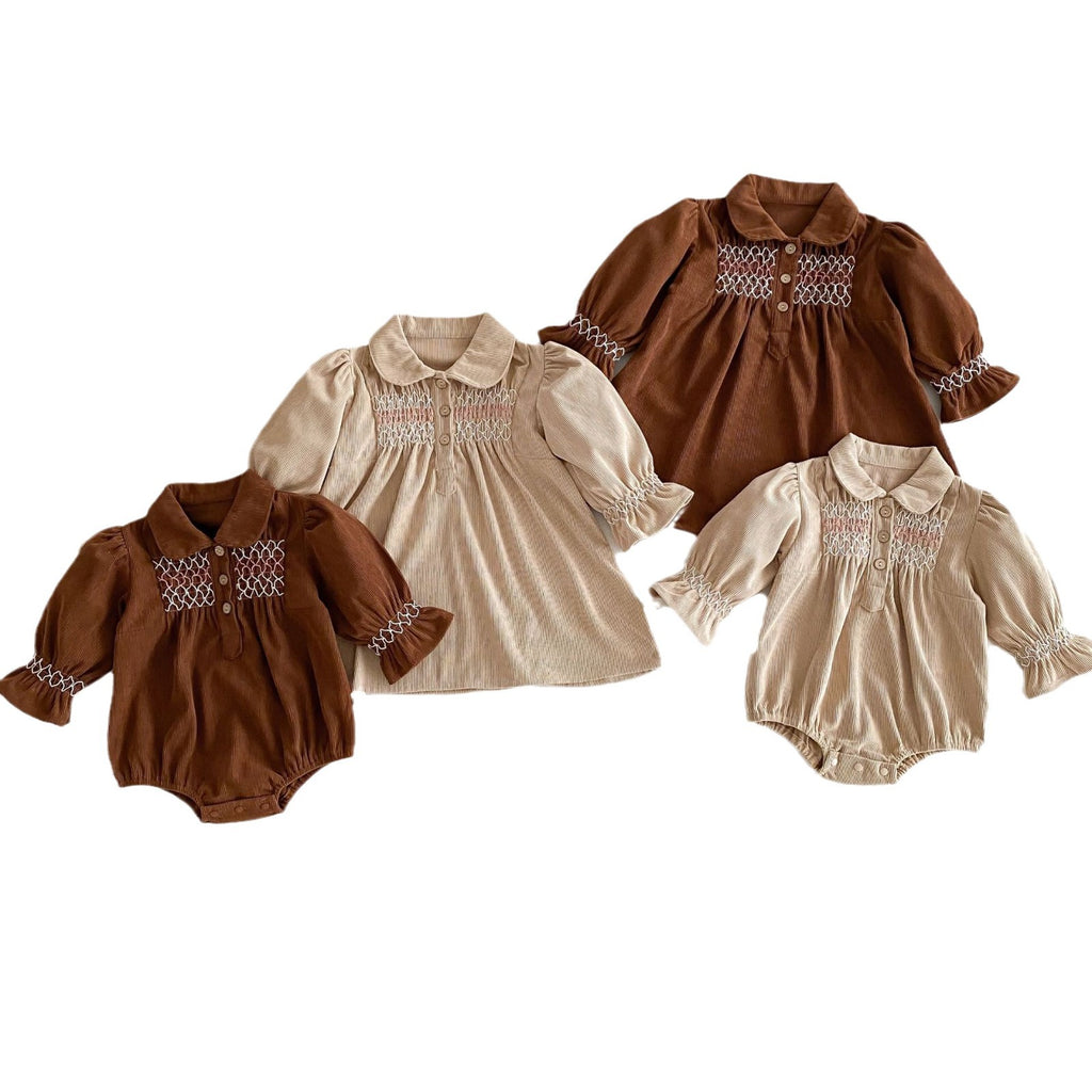 Robe de saut Triangle pour bébé fille Corduroy