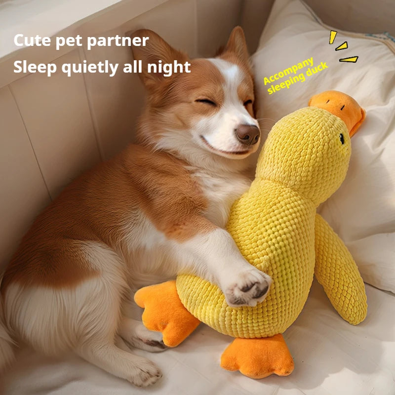 Jouet en peluche chien calmant Canard farci Jouets en peluche Jouet à croquer Squeaky pour chiot Dents de chien Clea