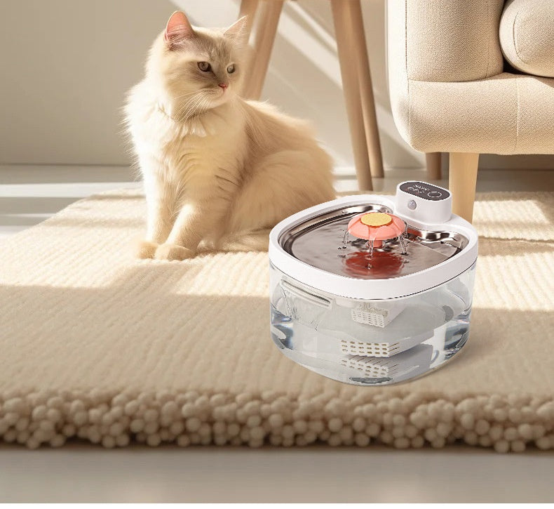 Fontaine d'eau pour animaux de compagnie filtrée par circulation intelligente