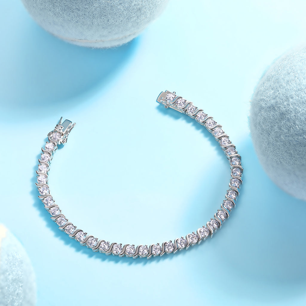 S925 Bracelet de tennis en argent 11.7g Moissanite
