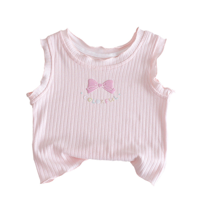 T-shirt pour vêtements de dessus sans manches de couleur Candy
