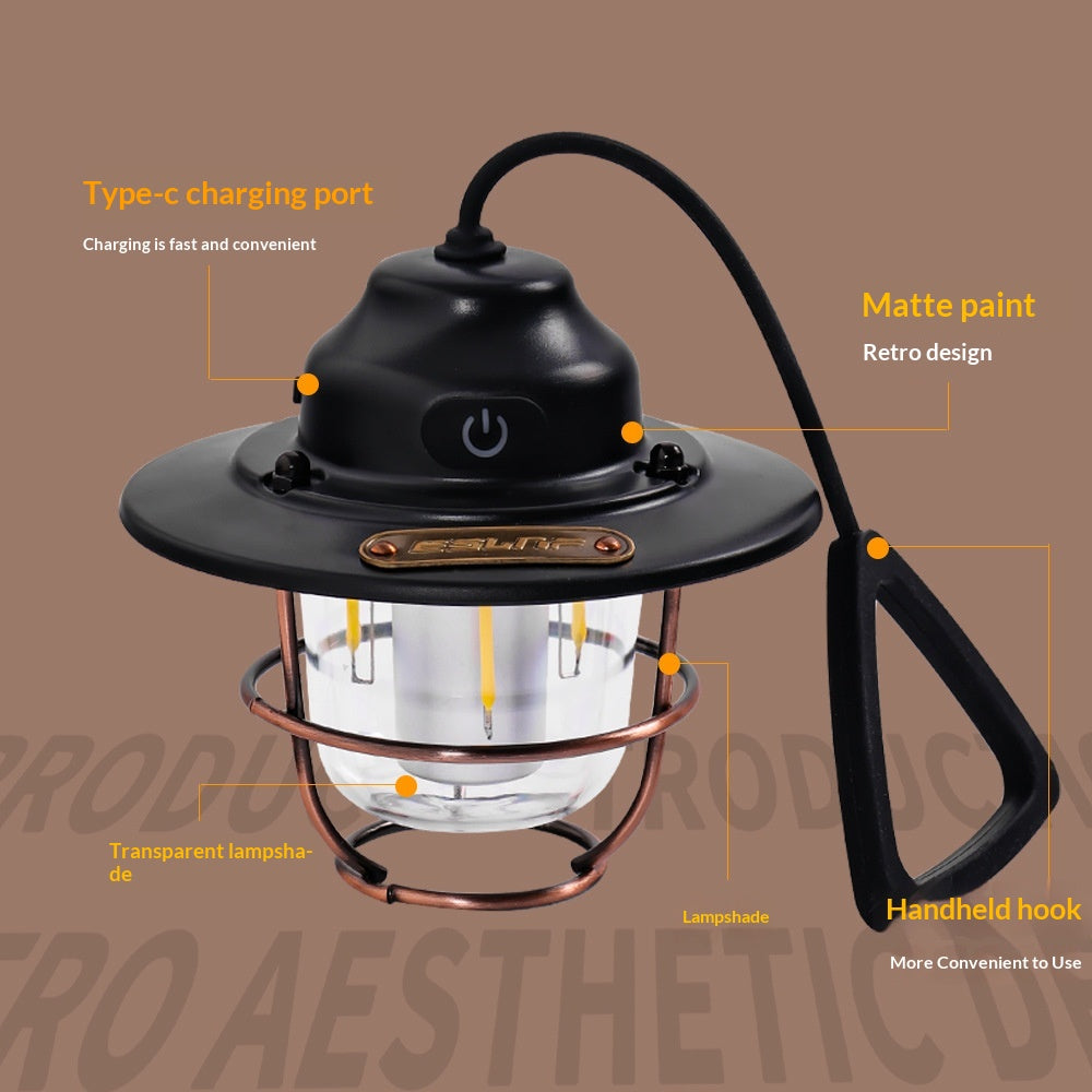 Éclairage extérieur Lampe de camping LED rechargeable par USB