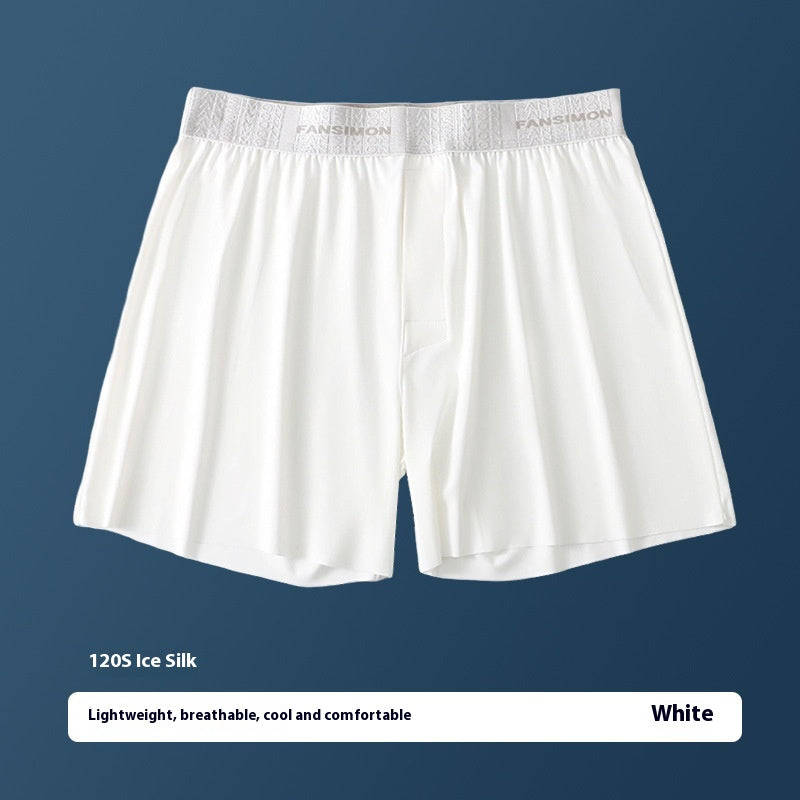 Sous-vêtements en soie de glace pour hommes Plus Taille Loose Boxer
