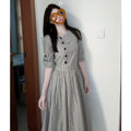 Robe de lapelle à manches longues de style français