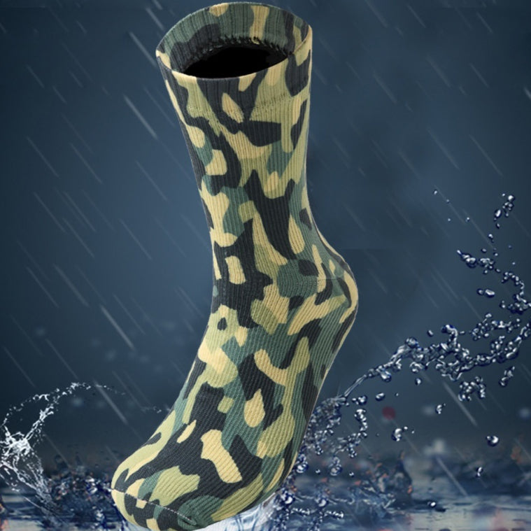 Men's Camouflage All-Cotton Waterproof Hiking Socks