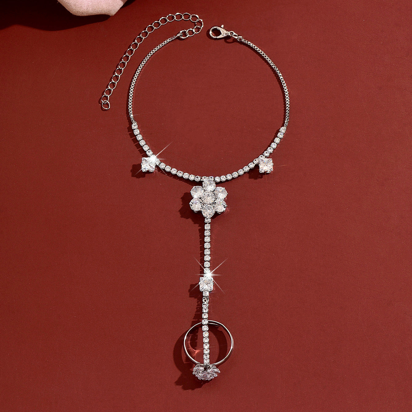 Bracelet de fleur de Zircon en cristal plaqué électroniquement écologique