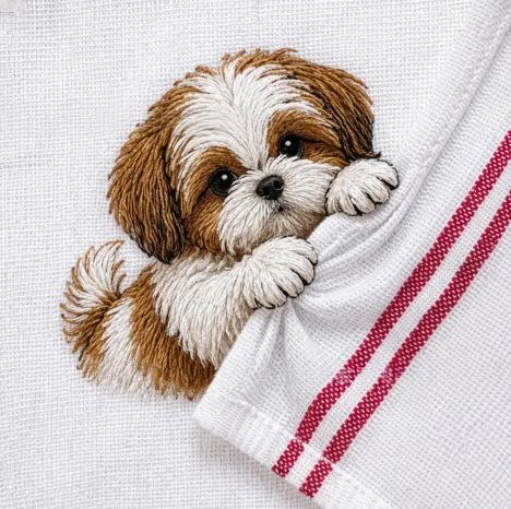 Serviettes de cuisine Broderie animale