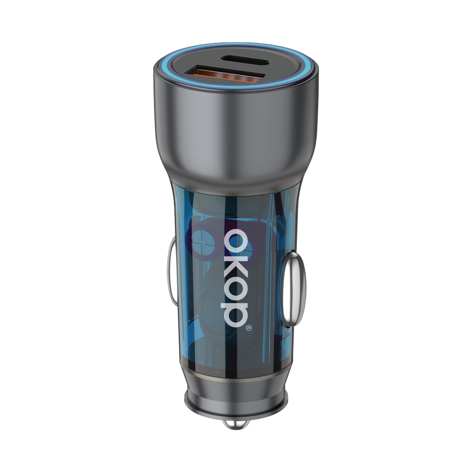 KP-C102 Chargeur de voiture multi-ports en stock USB Type-C avec charge ultra-rapide et lecteur MP3