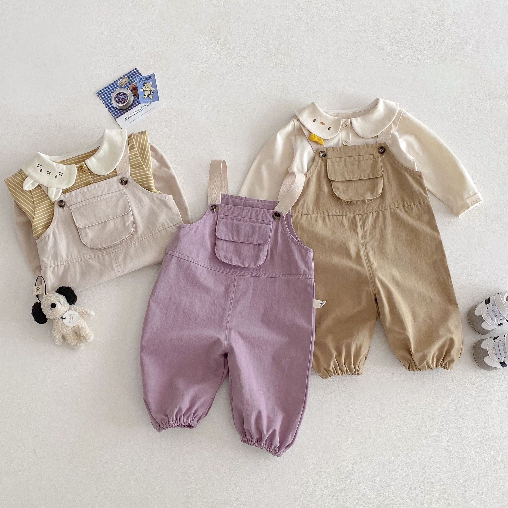 Printemps Filles Western Style Ensembles Bébé Contraste Couleur Garçons Style coréen Pantalon