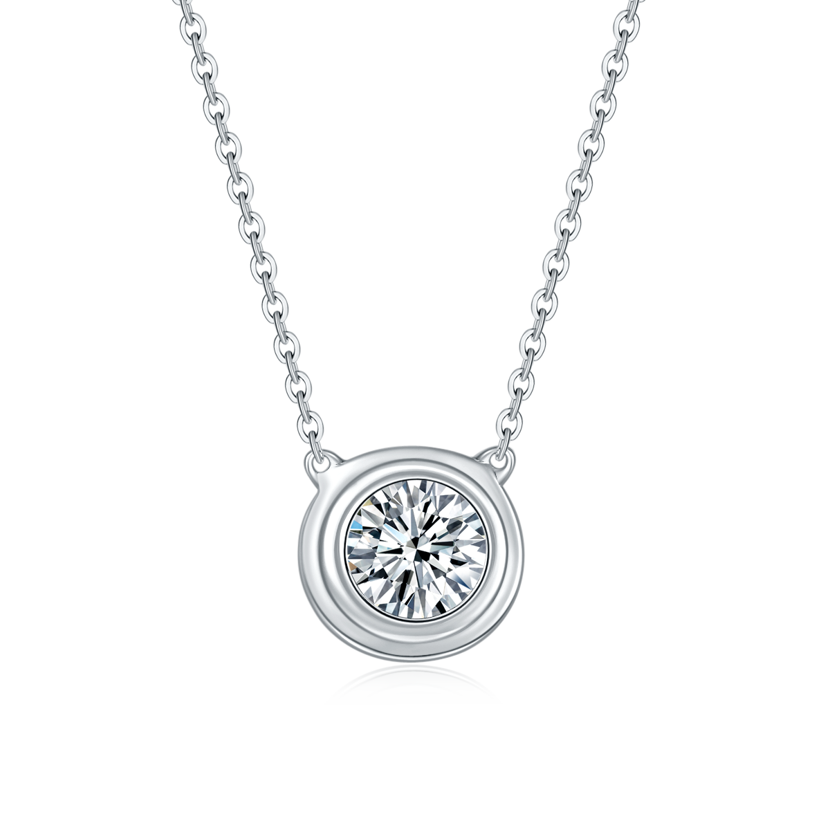S925 Collier en argent sterling 1ct Moissanite