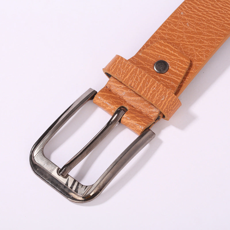 Ceinture en cuir casual homme avec une boucle d'épingle pour pantalons