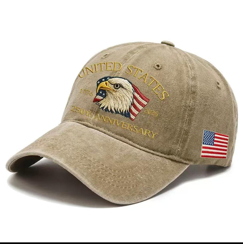 USA Casquette 250ème anniversaire Lavé-Imprimé Chapeau drapeau USA Eagle Baseball Cap Broderie Casual B
