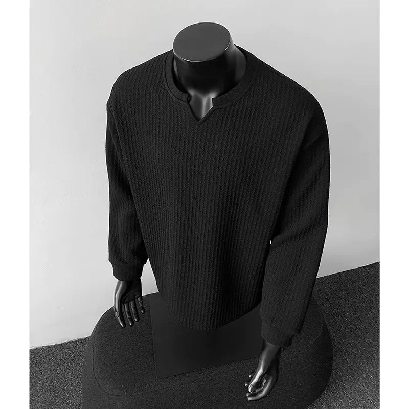 T-shirt de base pour homme à manches longues de style américain pour le printemps et