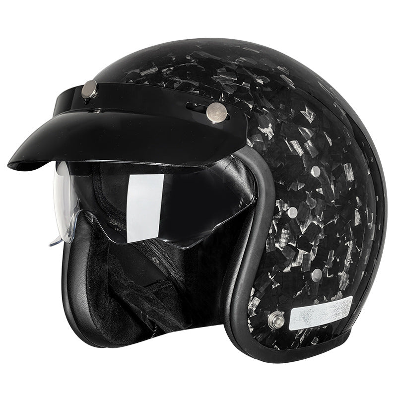 Casque de moto électrique en fibre de carbone