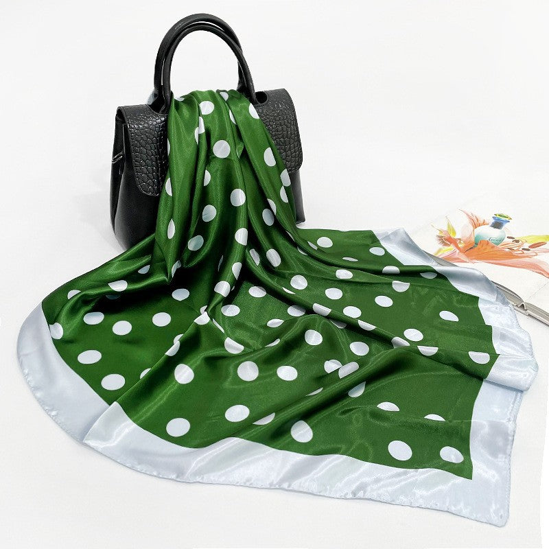 Polka-dot Imprimer Headscarf Femmes Faux Écharpe en soie