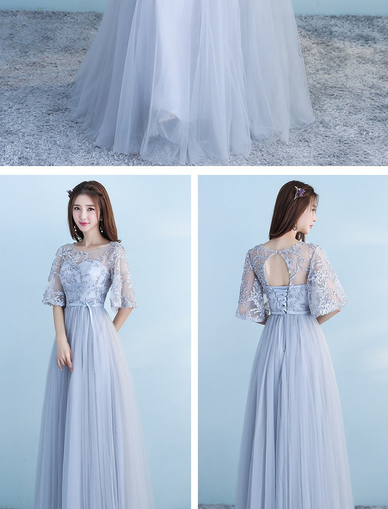 Longue robe de mariée bleue robe de mariée