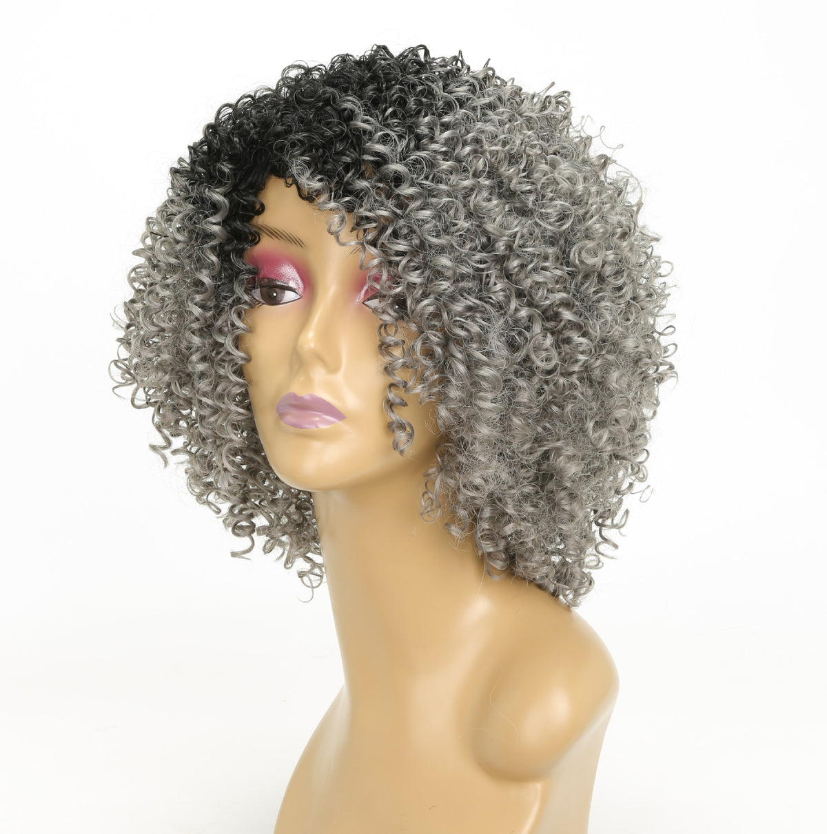 Femelle bouclée Noir Gris Haute température Soie chimique Fibre Headgear