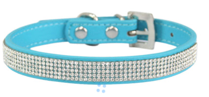 Collier de chien de broderie de diamant de chat