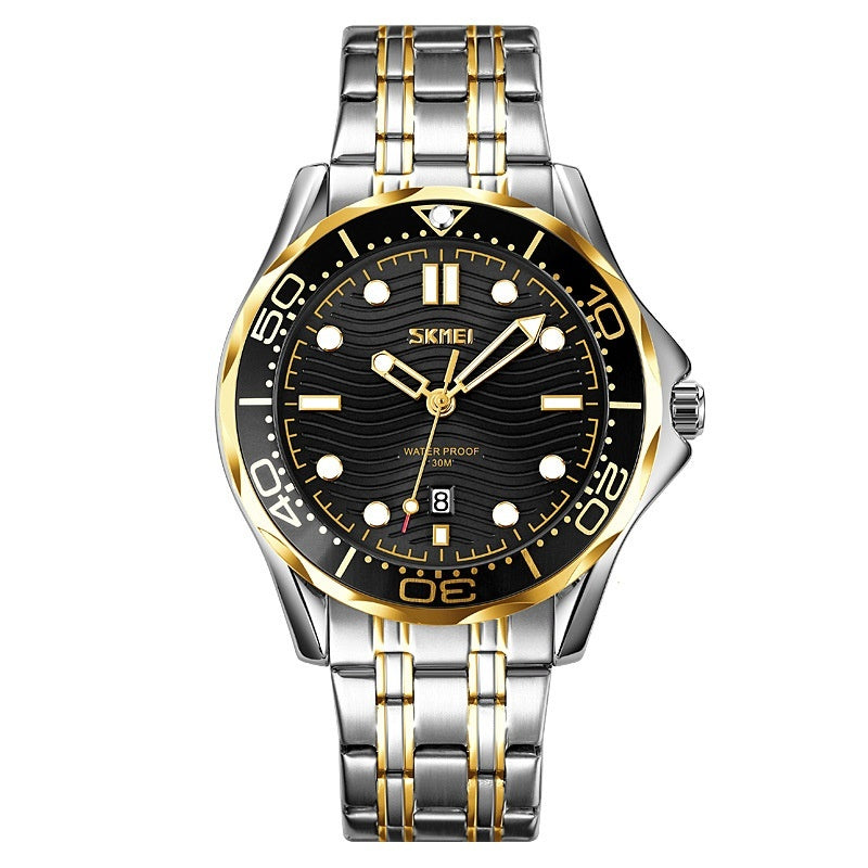 Montre à quartz pour hommes à ruban lumineux