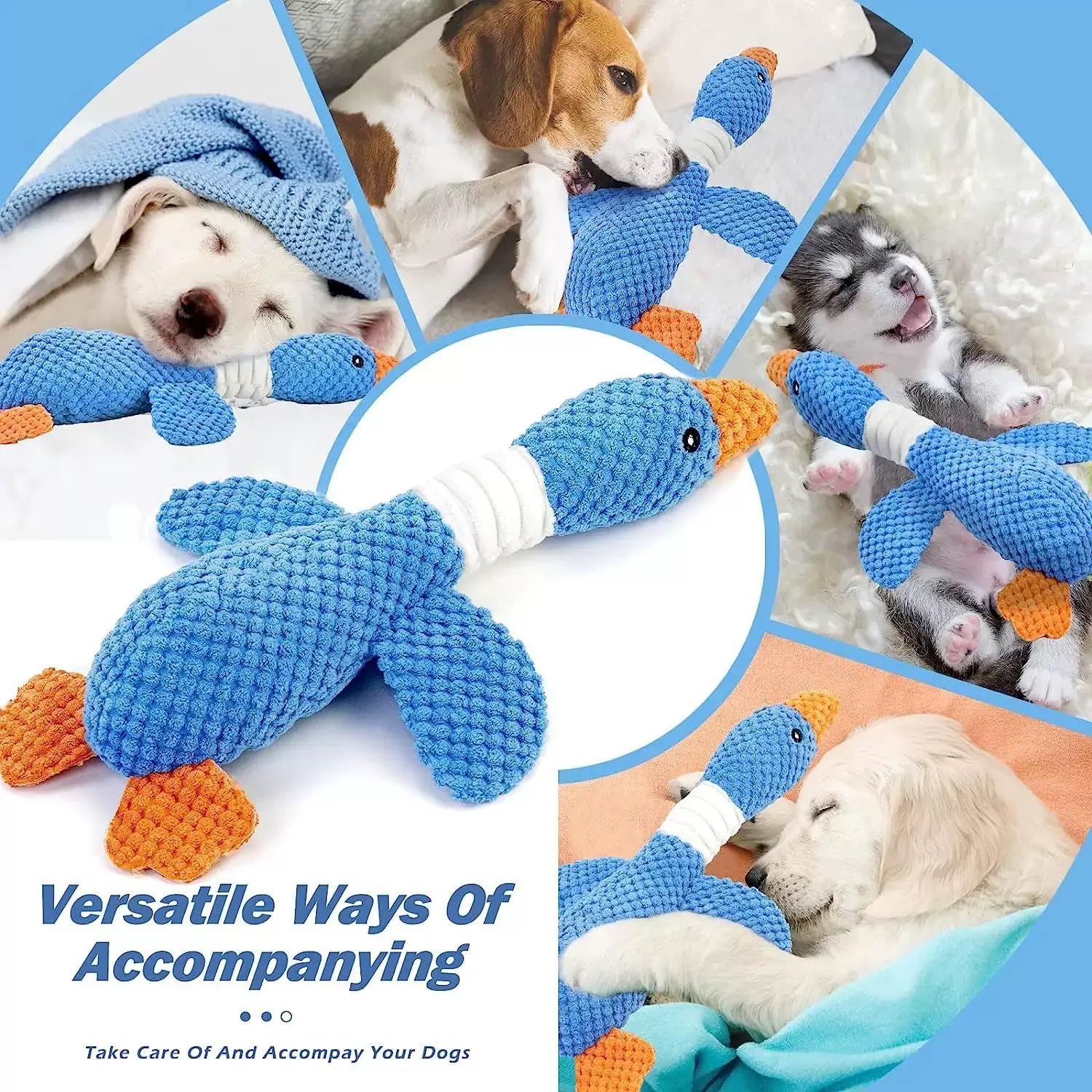 Jouets de chien de canard pour les brochettes agressives - Fun Crinkle Squeaky Plush Jouets de chien de chien le meilleur canard P