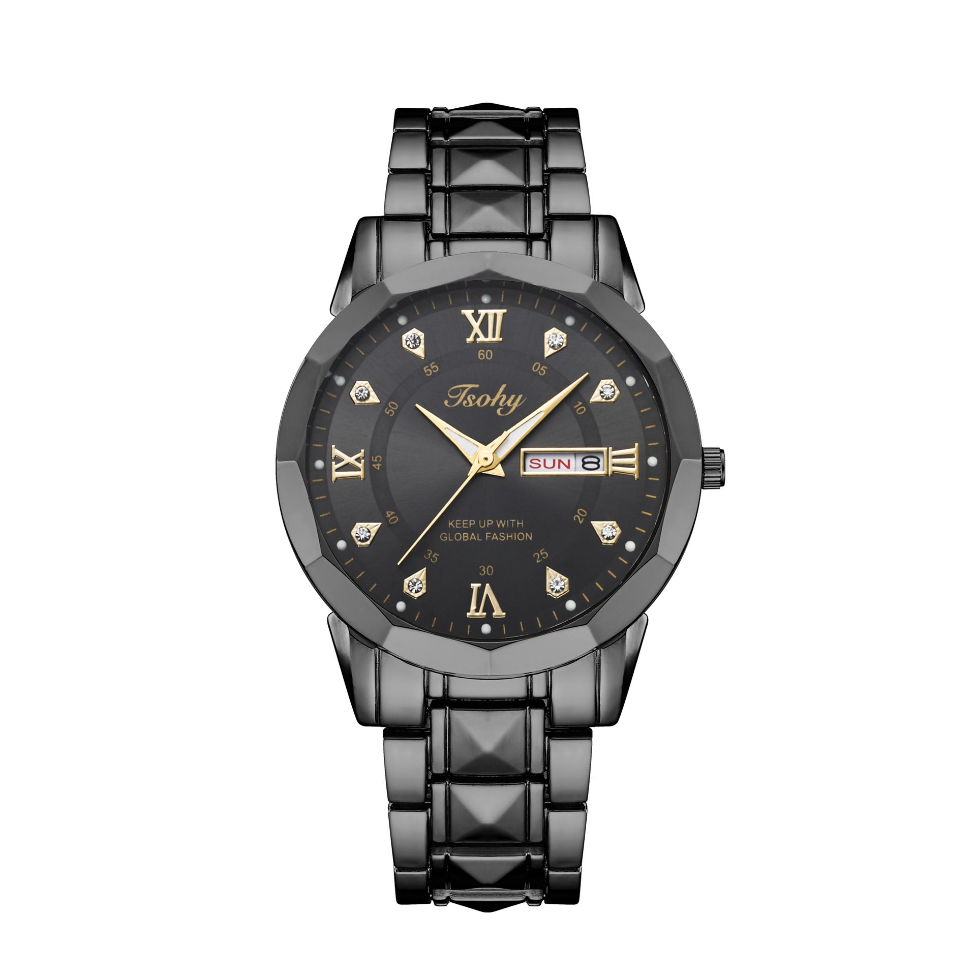 Montre Quartz Double Calendrier Hommes Lumineux