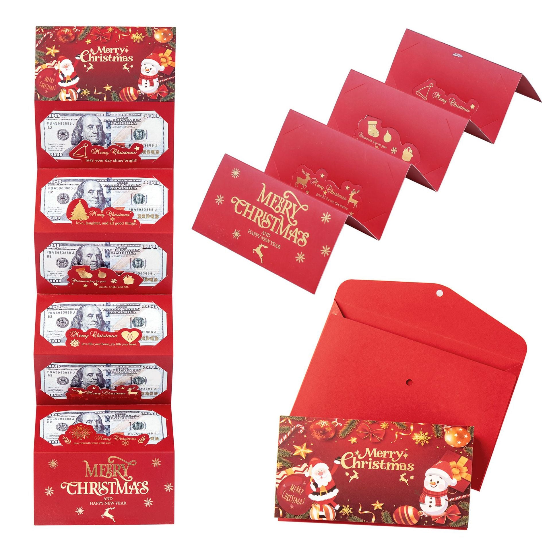 Enveloppe rouge de Noël enveloppe rouge pliante