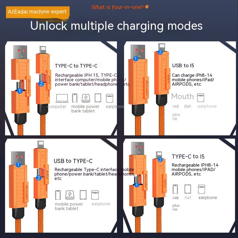 Armor Series 65W câble de données de charge rapide deux Drag deux