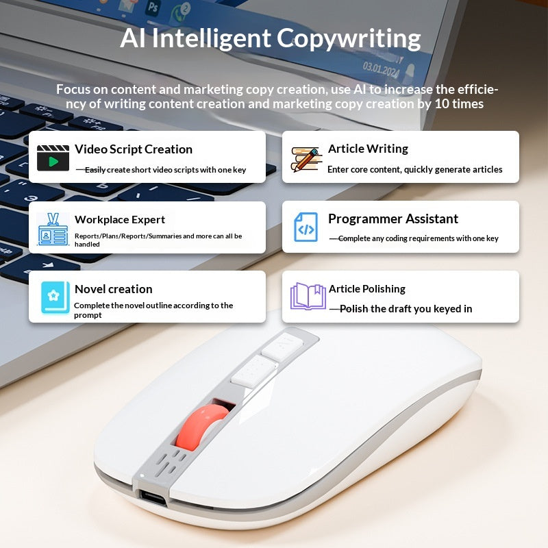 LF05 Wireless Bluetooth Mouse Une souris vocale intelligente AI de bureau à trois modes