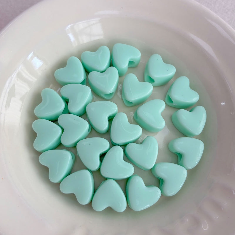 Perles de coeur acrylique couleur solide
