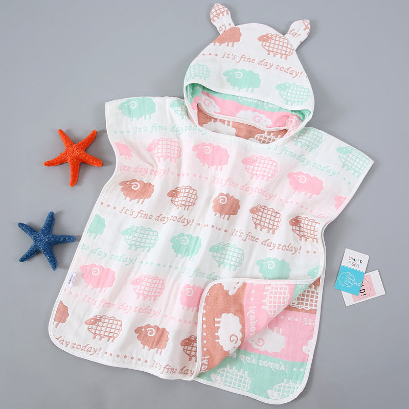 Cape de serviette de bain pour enfants avec cap Pure Cotton Gauze