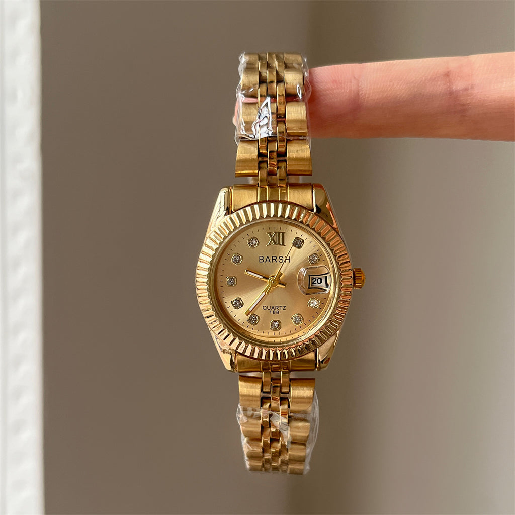 Casual Et pourtant sophistiqué Rond Diamant-face montre